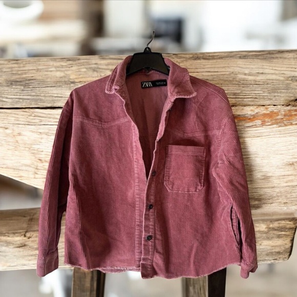 Zara Jackets & Blazers - ZARA Blush Pink Corduroy Jacket Women’s Size‎ Large